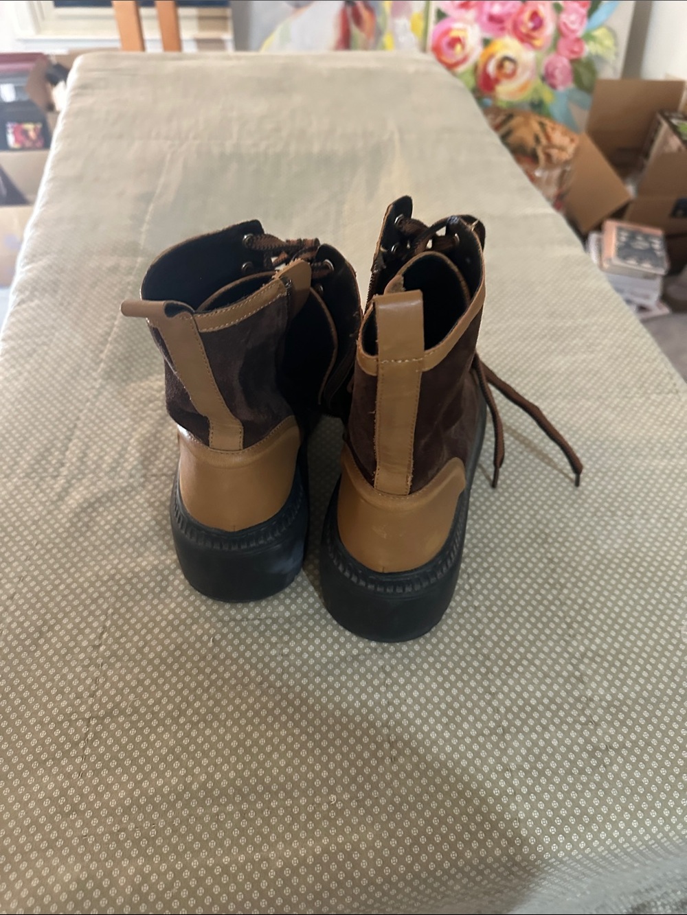 CECILIA NEW YORK Brown and Black Lace-Up High-Top Boots - Picture 7 of 7